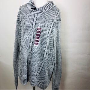 Method Shawl Collar Sweater Silver Heather XL New